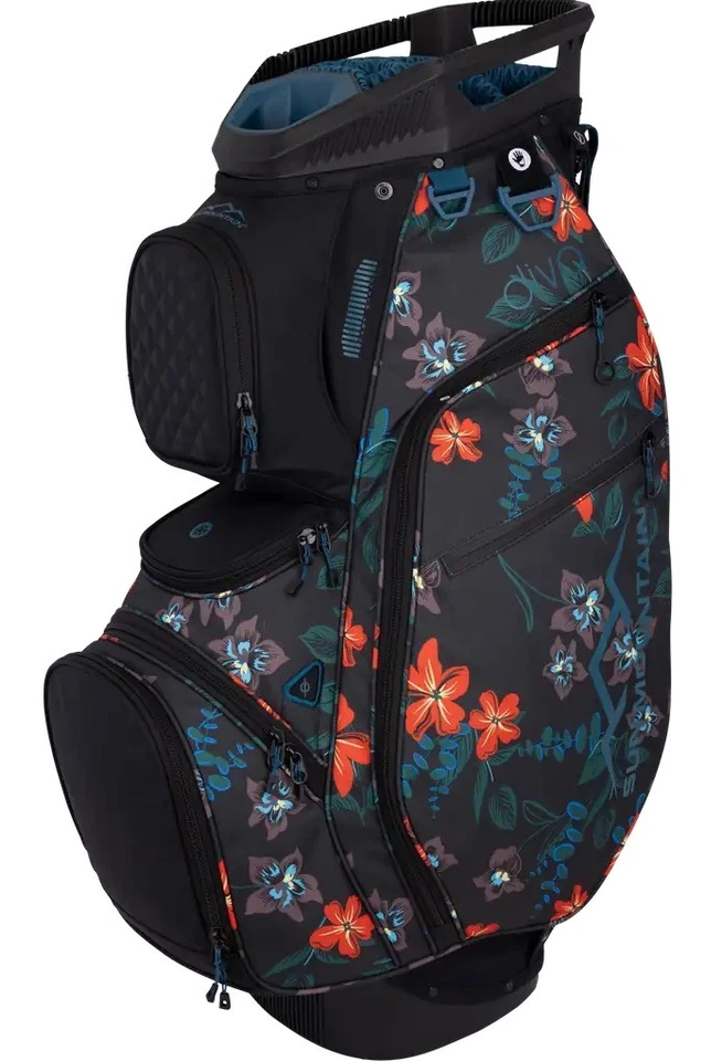 New Sun Mountain Golf Ladies Diva Cart Bag Black/Tropic Flower - Image 1 of 1