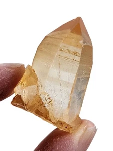 Mandarine Lemurischer Quarz Kristallspitze Brasilien 26,1 Gramm - Bild 1 von 3
