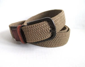 Light Brown Woven Braid Elastic Belt Men's Size XXL Large Up to Size 50 - Picture 1 of 8