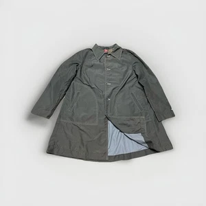 Diesel Women's Trench Coat Style Dress Sz M Vintage Grey Plaid Cotton Lined - Picture 1 of 13