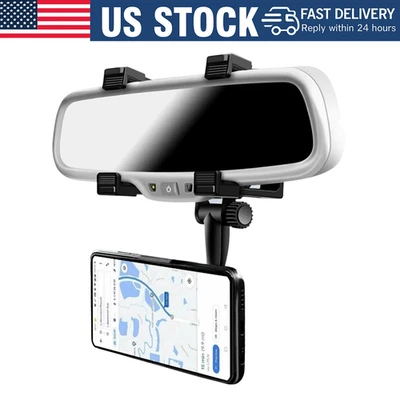 Sostenedor de Celular Telefono en Espejo Retrovisor Rotable 360° Maneje Seguro!! - Image 1 of 4