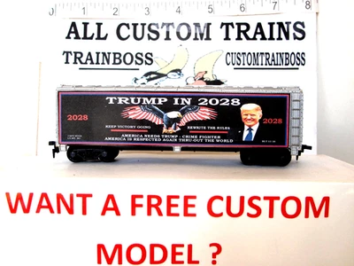 HO SCALE CUSTOM LETTERED TRUMP TRUMP TRUMP 28 28 28 REEFER 🎩🎩AVAIL IN O W2🎩 - Image 1 of 4