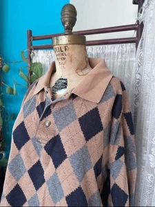 Vintage Mens Trader Bay Large Diamond Collar Button Up Dadcore - Picture 1 of 9