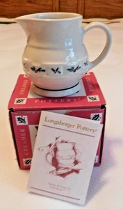 LONGABERGER Pottery Traditional Holly Creamer 31577 Holly Leaves & Berries 1995 - Picture 1 of 10