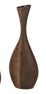 Deko Flaschenvase HOLZOPTIK H. 69cm braun mit Relief Kunststein Formano H25 - Bild 1 von 2