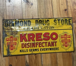 Original KRESO DISINFECTANT SIGN DIAMOND DRUG STORE CHARLESTON MISSISSIPPI? - Picture 1 of 7