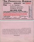 2 Passes 1943 1944 PRR Pennsylvania Railroad Pass Ticket