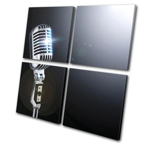 Musical Microphone MULTI CANVAS WALL ART Picture Print VA - Picture 1 of 1