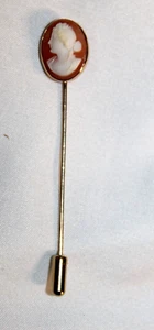 Antique 14K Gold Cameo Stick Pin Brooch 2.7 grams - Picture 1 of 6