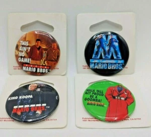(4) Super Mario Bros Brothers 1993 The Movie Vintage Pins Buttons Pinbacks I1-a - Picture 1 of 6