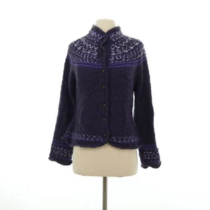 Suéter cárdigan tejido púrpura con botones CoVelo para mujer - talla pequeña - Imagen 1 de 9