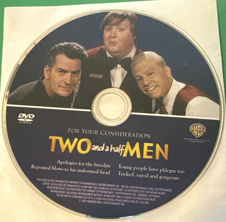 TWO AND A HALF MEN FYC DVD SCREENER CHARLIE SHEEN JON CRYER RARE PROMO COMEDY - Image 1 of 1