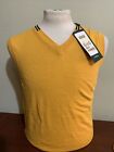 Chervo Nettle Men&#39;s Medium Sprint Yellow Orange V neck Sweter vest NWT 64109 NEW