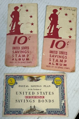 2张10张美国储蓄邮票专辑和美国国防储蓄债券 — 第 1/4 张图片