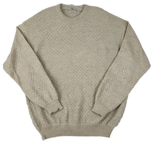 Pronto Uomo Sweater Men's 54/XL Beige Knit Linen/Cotton Made in Italy Vntg. 90s. - Picture 1 of 12