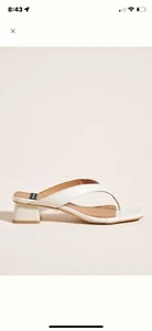 NWT Anthropologie White Leather Sandals Size 39 Very Nice! - Picture 1 of 8