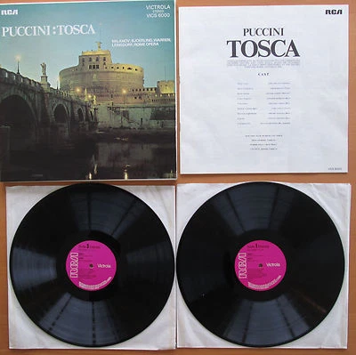RCA VICS 6000 Puccini Tosca Milanov Bjoerling Leinsdorf Rome Opera 2xLP VG/EX - Image 1 of 3