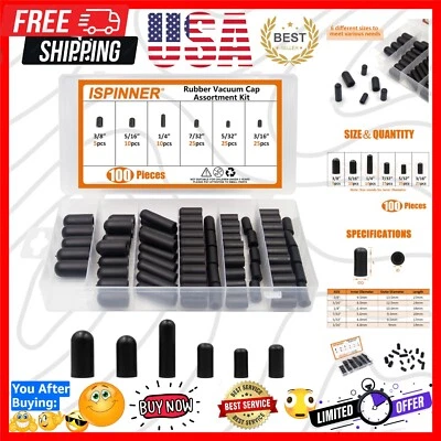 100Pcs Rubber Vacuum Caps Assortment Kit Hose End Caps for Carburetor Manifold - Image 1 of 4