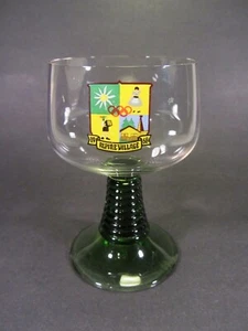 1968 Winter Olympics Romer Wine Glass Alpine Village Green Grenoble France - Picture 1 of 6