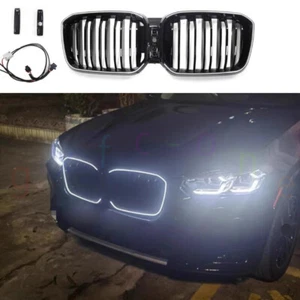 For BMW X3 X4 2022-2024 Glossy Black Front Grille Grill Mesh w/ LED Lights 1PCS - Picture 1 of 10