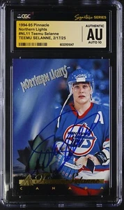 Teemu Selanne Signed 1994-95 Pinnacle #NL11 CGC AU JSA 10 Auto Signature Series* - Picture 1 of 2