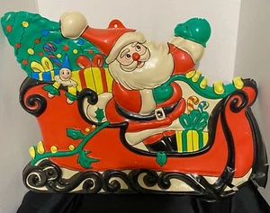"Decorazione slitta vintage in plastica stampata 3D Natale Babbo Natale da appendere 26" - Foto 1 di 6