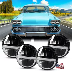 Faros LED PUNTO 4 piezas 130W Halo 5-3/4 5,75" para Chevy Caprice Bel Air Corvair - Imagen 1 de 13
