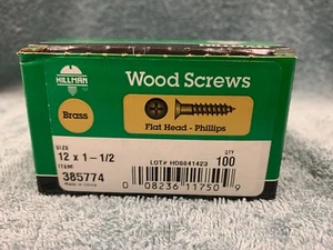 MASSIVE MESSING Flachkopf Kreuzschlitz Holzschraube # 12 x 1-1/2 Zoll  100 Stück von Hillman - Bild 1 von 2