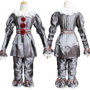 Kids Movie Stephen King's It Pennywise Cosplay Costume Adult Silver Uniform - Picture 1 of 7