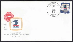 1396 7-1-71 FDC - Temple, Pennsylvania Penn PA - Picture 1 of 1