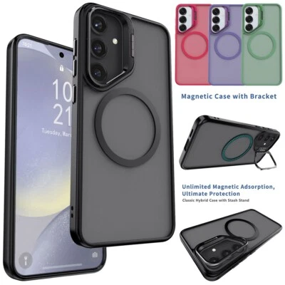 For Samsung Galaxy S24/Plus/Ultra/FE Magnetic Hybrid Hard Case Kickstand Cover - Image 1 of 4