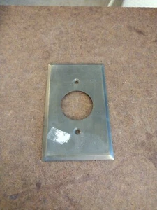Vintage Brass Light Switch Outlet Round Hole Wall Box Cover Plate Original 1920s - Picture 1 of 1