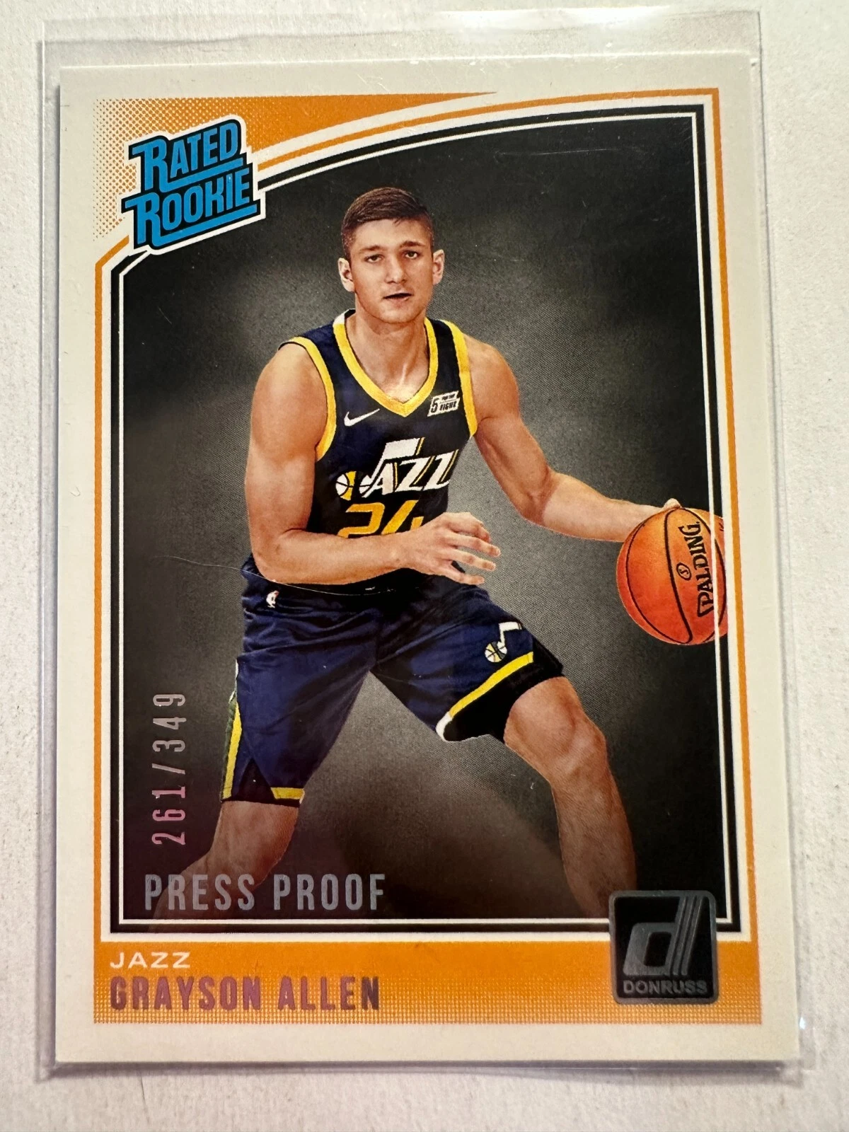 K32,491 - 2018-19 Donruss Press Proof Silver #156 Grayson Allen RR #/349