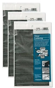 Chartpak 1/4-inch Black Stick-on Vinyl Letters & Numbers (01000), 3 PACKS - Picture 1 of 1