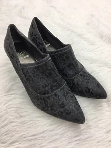 Impo Stretch Shoes Womens 9.5 Gray Animal Cheetah Print Slip On Heels Pumps - Picture 1 of 10