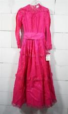 Top original Nina Ricci Boutique Paris Seidentaft Maxikleid Robe Taille 40 pink