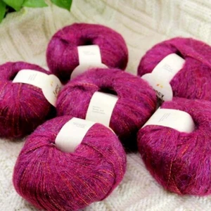 Sale New 6BallsX50g Soft Lace Mohair DIY Rugs Hand Knitting Crochet Yarn 10 - Picture 1 of 12