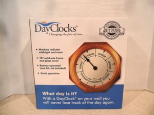 Classic Day of the Week Wall Clock with Solid Wood Frame – Calendar Day Clock - Picture 1 of 6
