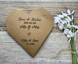 10X Personalised Scratchcard/Lottery Ticket Holders Wedding Lucky in Love HL12a - Picture 1 of 5