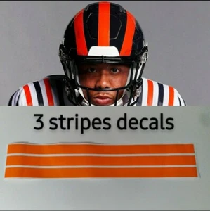 Chicago Bears full size throwback football helmet decals 3 stripes orange vinyl - Picture 1 of 3
