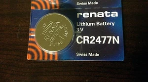 TWO 2 pcs NEW Sealed CR 2477 CR2477N Renata Lithium Watch Batteries - Picture 1 of 1