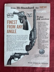 Anuncio impreso Hi Standard 1961 Sentinel Imperial 9 disparos calibre .22 revólver anuncio - Imagen 1 de 3