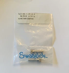 Cajon Swagelok SS-2-UT-A-4 SS Ultra-Torr Vacuum Adapter 1/8"x 1/4" Pack of 2 - Picture 1 of 3