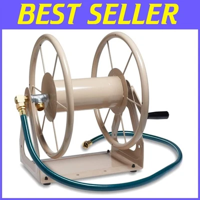 Carrete de manguera de acero de grado industrial con acabado resistente a la intemperie para jardines Foto 1 de 4