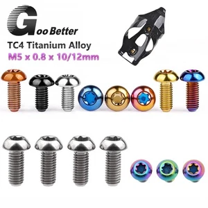 Tornillo de cabeza redonda de titanio Gr5 Torx M5 x 10 12 mm x 0,8 jaula para botellas de agua para bicicleta - Imagen 1 de 20