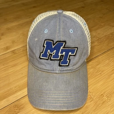 Legacy Middle Tennessee State Blue Raiders Light Blue Washed Mesh Snapback Hat - Image 1 of 4