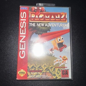 SEGA GENESIS GAME PACMAN 2 THE NEW ADVENTURES W BOX & MANUAL COMPLETE And Insert - Picture 1 of 3