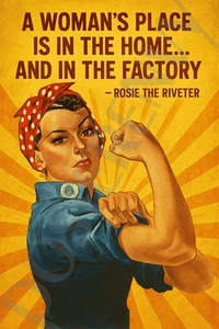Rosie the Riveter "A Woman’s Place Is in the Home... and in the Factory" Poster - Picture 1 of 1