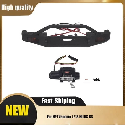 Front Bumper + Brushed Winch Set For HPI venture 1/18 HILUX RC Crawler Car SDE - Image 1 of 4