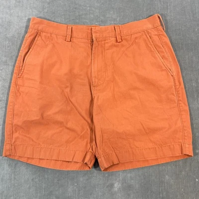 Pantalones Cortos Chinos Informales Frente Plano J.Crew Reade Para Hombres 33 Naranja Rojo Foto 1 de 4